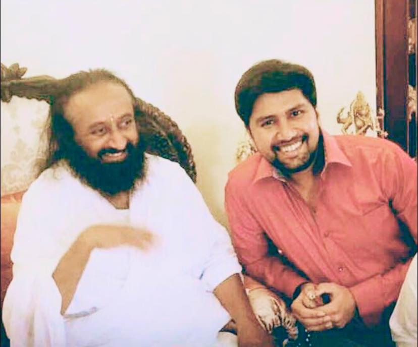 Yugendra Shreepati Bhonsle with Gurudev Sri Sri Ravi Shankar